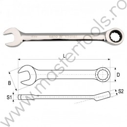Cheie combinata cu clichet 22 mm YATO YT-0201