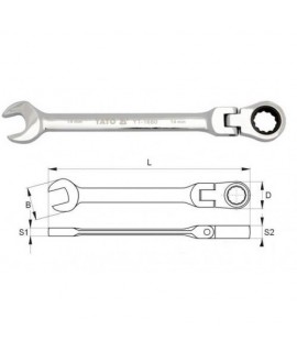 YT-1674 Cheie combinata cu clichet si cap flexibil YATO