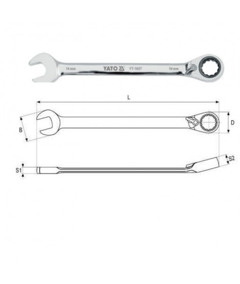 Cheie combinata 10 mm cu clichet si schimbator de sens YATO YT-1653