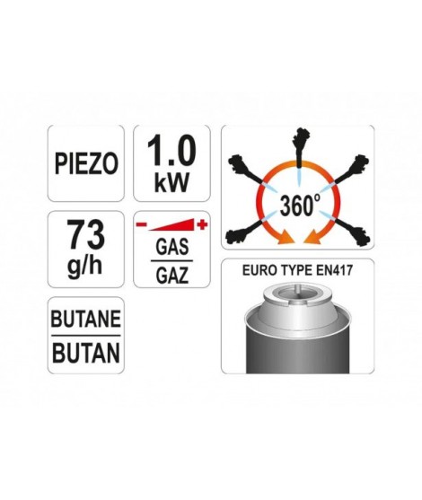 YT-36710 Yato Arzator gaz 1000 grade pentru lipiri si sudari