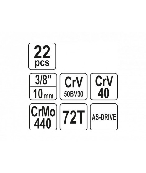 YT-38561 Yato Trusa tubulare prindere 3/8 22 bucati