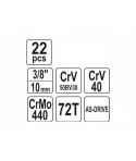 YT-38561 Yato Trusa tubulare prindere 3/8 22 bucati
