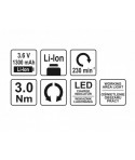 YT-82760 Yato Surubelnita acumulator Li-ion 3.6V prindere hexagon 1/4