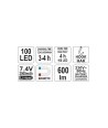 YT-08503 Yato Lampa magnetica 100 leduri portabila acumulator Li-ion