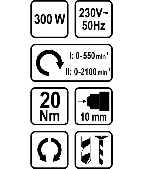 78990 STHOR Masina de gaurit putere 300 W cuplu 20 Nm prindere 10 mm