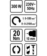78990 STHOR Masina de gaurit putere 300 W cuplu 20 Nm prindere 10 mm