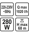 79943 STHOR Pompa submersibila cu membrana 280 W debit maxim 1020 L/h