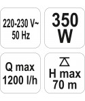 79944 FLO Pompa submersibila cu membrana 350 W debit maxim 1200 L/h
