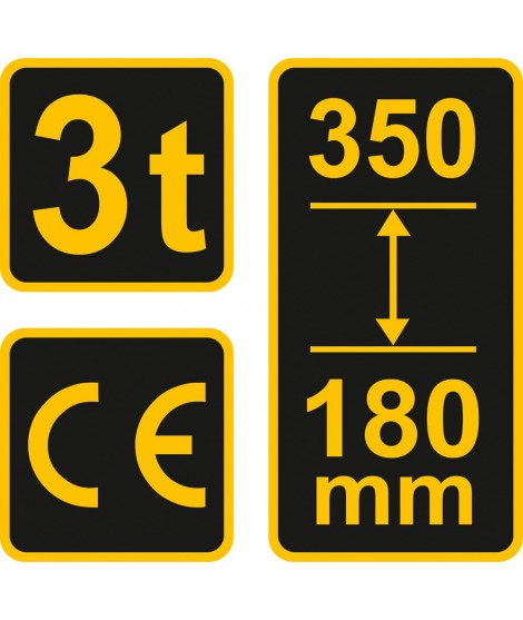 80022 VOREL Cric hidraulic,capacitate ridicare 3 T,inaltime 180-350 mm