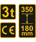 80022 VOREL Cric hidraulic,capacitate ridicare 3 T,inaltime 180-350 mm