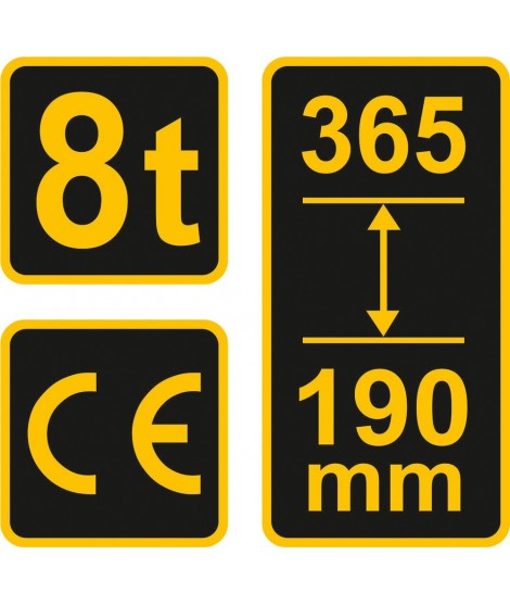 80042 VOREL Cric hidraulic,capacitate ridicare 8 T,inaltime 190-365 mm