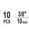 YT-06031 Yato Set universal de extras suruburi prindere hexagon 3/8 mm