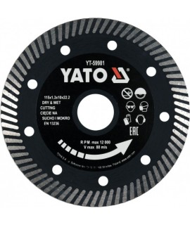 YT-59981 Yato Disc diamantat gresie,faianta,ceramica 115x22.2 x 1.3 mm