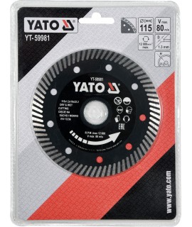 YT-59981 Yato Disc diamantat gresie,faianta,ceramica 115x22.2 x 1.3 mm