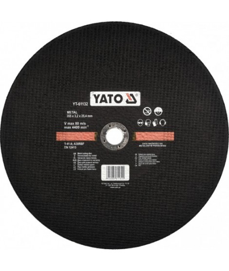 YT-61132 Yato Disc pentru debitat metal dimensiuni 355 x 25.4 x 3.2 mm