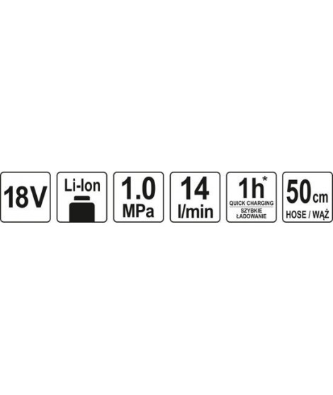 YATO YT-82895 Pistol umflat compatibil cu acumulator Li-ion 18 V  2 Ah