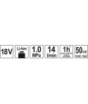 YATO YT-82895 Pistol umflat compatibil cu acumulator Li-ion 18 V  2 Ah