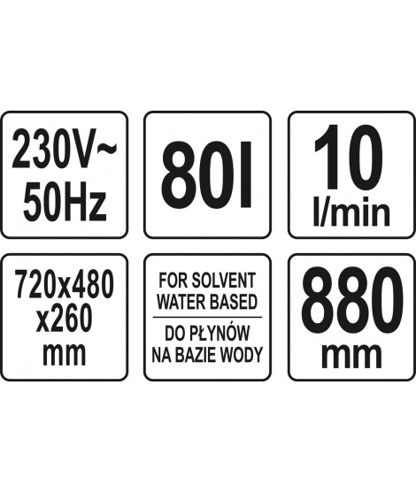 YATO YT-55808 Masina pentru spalat piese dimensiuni 720 x 480 x 260 mm