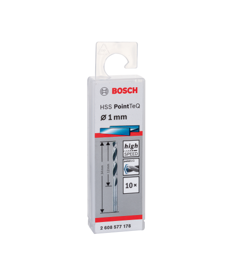 2608577178 BOSCH Set 10 burghie pentru gaurit metal diametru 1.0 mm