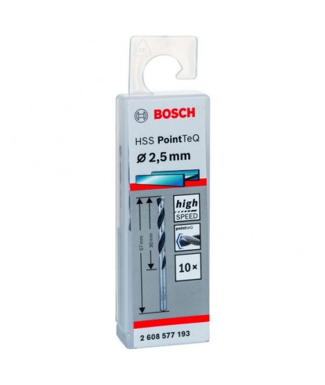 2608577193 BOSCH  Set 10 burghie pentru gaurit metal diametru 2.5 mm