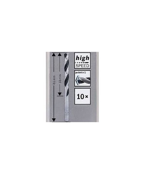 2608577197 BOSCH Set 10 burghie pentru gaurit metal diametru 2.9 mm