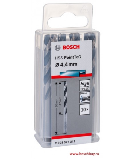 2608577212 BOSCH Set 10 burghie pentru gaurit metal diametru 4.4 mm