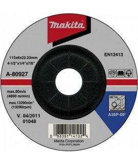 A-80927 MAKITA Disc slefuire metal 115 x 6 x 22.23 mm