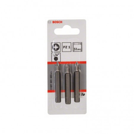 2607001569 BOSCH Set 3 biti PZ1 XH lungime 51 mm extra duri