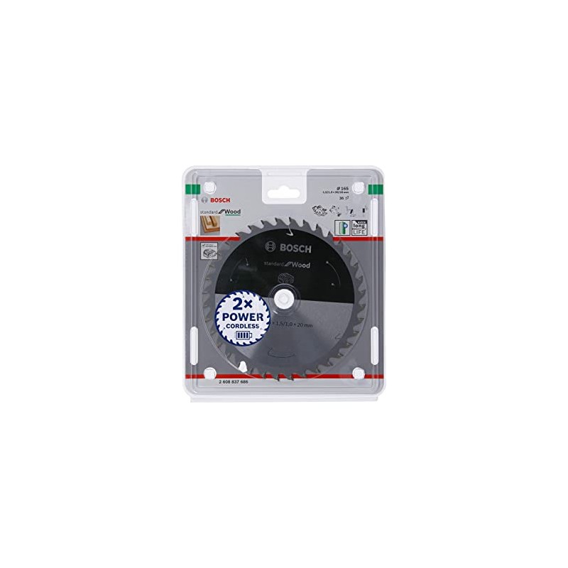 2608837686 Bosch Panza fierastrau circular cu acumulator 165x20mm lemn