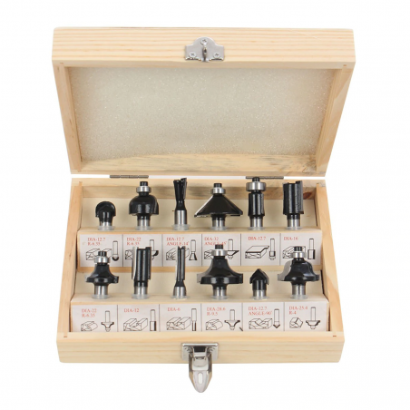 500507 HITACHI HIKOKI Set 12 freze lemn cu tija de prindere 8 mm