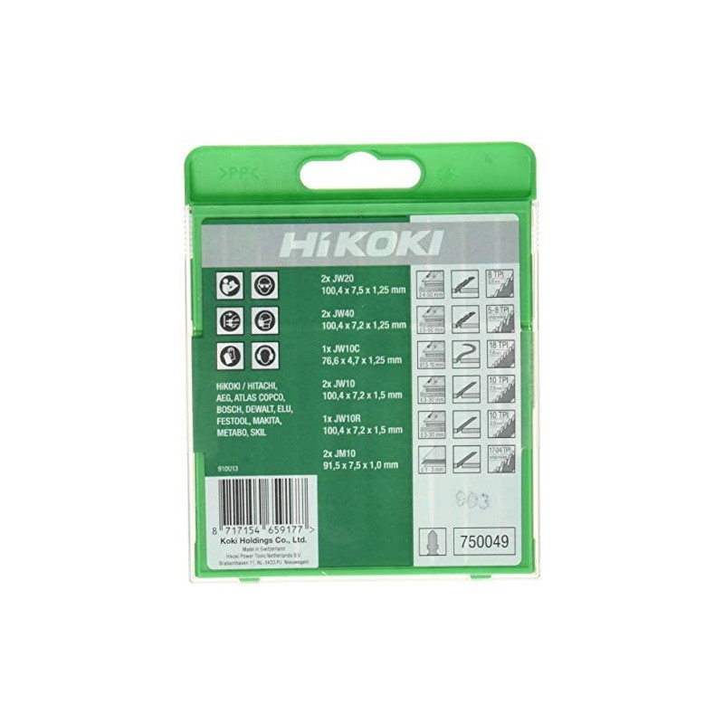 750049 HIKOKI Set 10 Panza fierastrau pendular circular cu prindere T