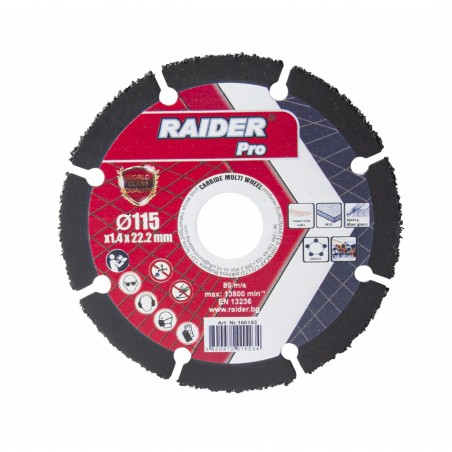 160153 RAIDER Disc taiere multi-suprafata 115x22.2 mm