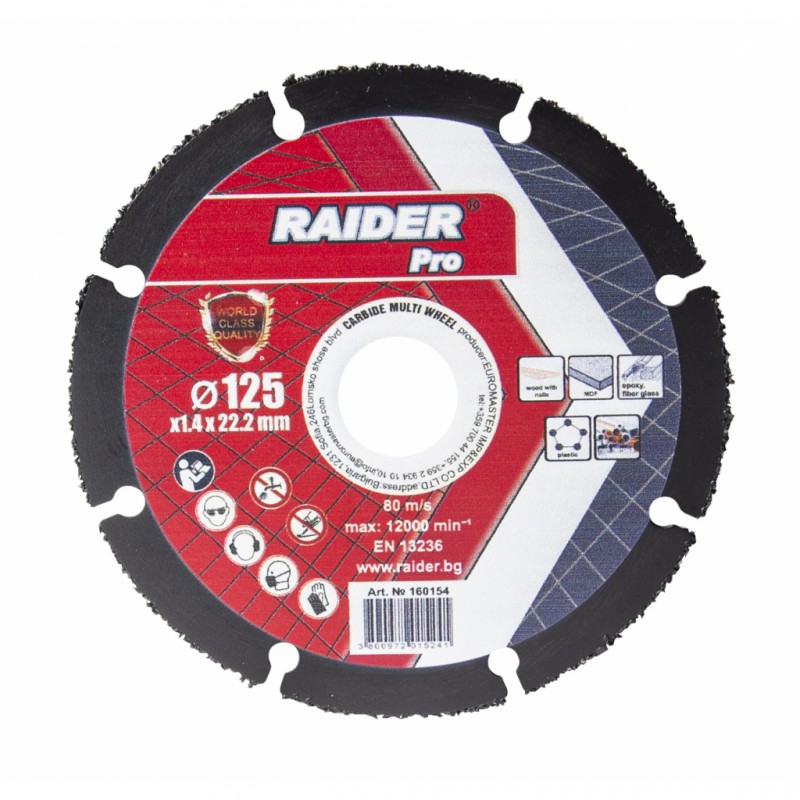 160154 RAIDER Disc taiere multi-suprafata 125x22.2 mm