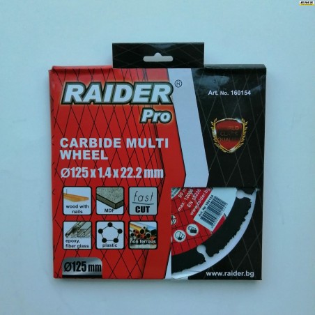 160154 RAIDER Disc taiere multi-suprafata 125x22.2 mm