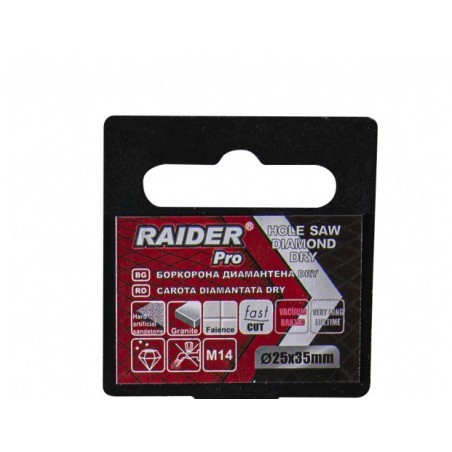 157845 RAIDER Carota diamantata polizor unghiular prindere M14 25x35mm