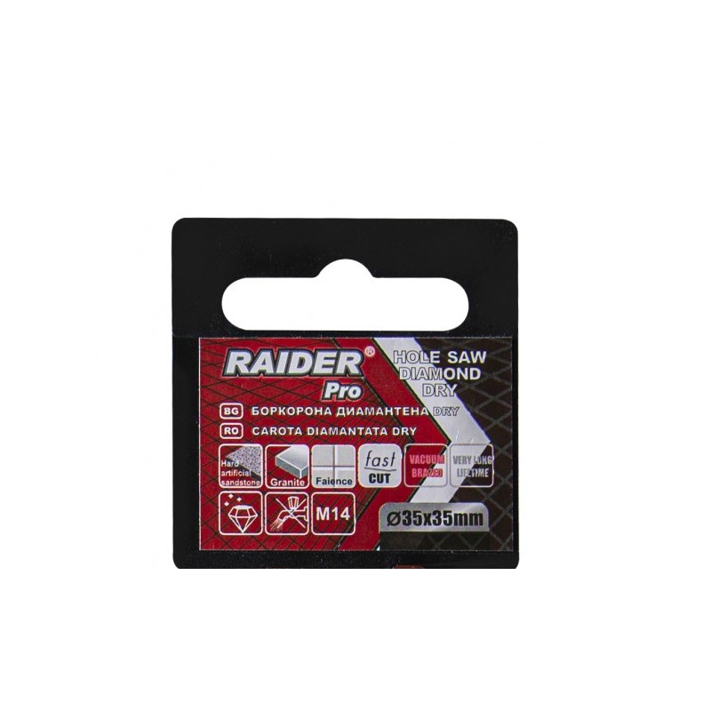 157847 RAIDER Carota diamantata polizor unghiular prindere M14 35x35mm