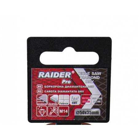 157849 RAIDER Carota diamantata polizor unghiular prindere M14 50x35mm