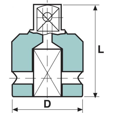 337703 TOPMASTER Adaptor de impact de la 1 tol F la 3/4 M cu bila