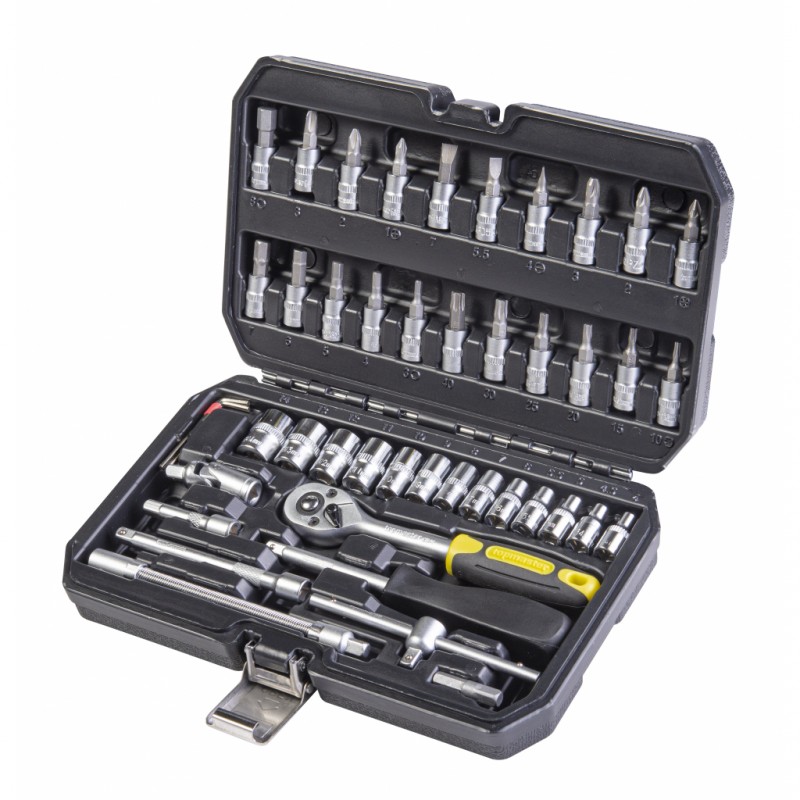 339203 TOPMASTER Trusa 46 chei tubulare si biti prindere patrat 1/4 Cr-V