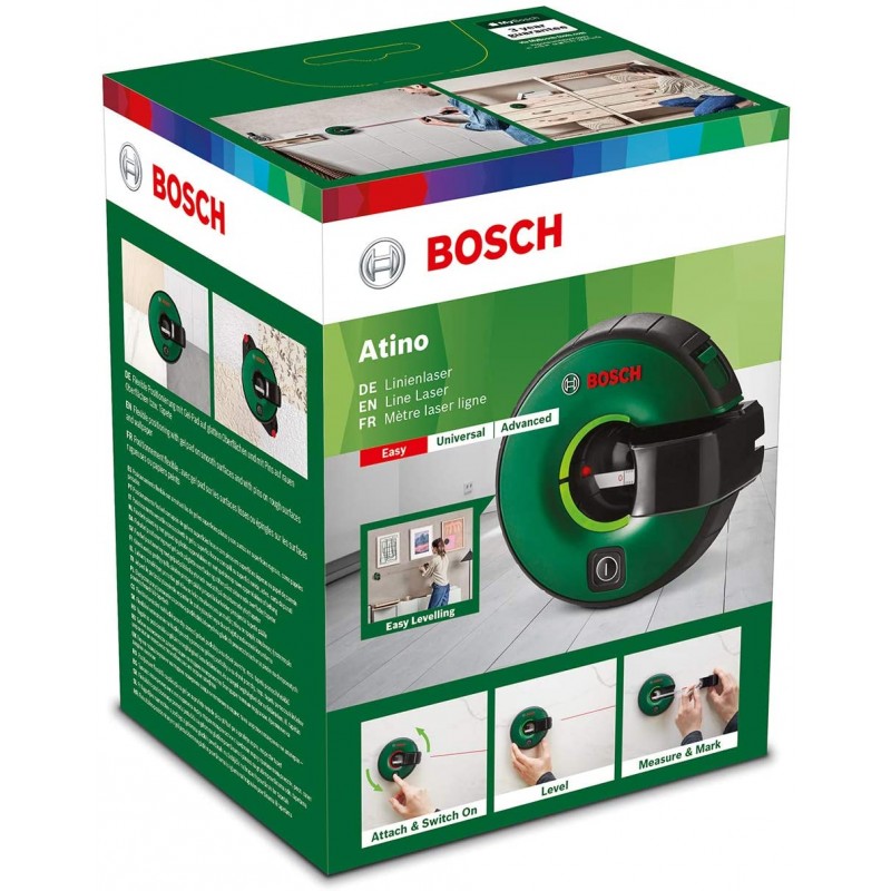 0603663A00 BOSCH Atino Nivela laser cu linii si ruleta incorporata 2m