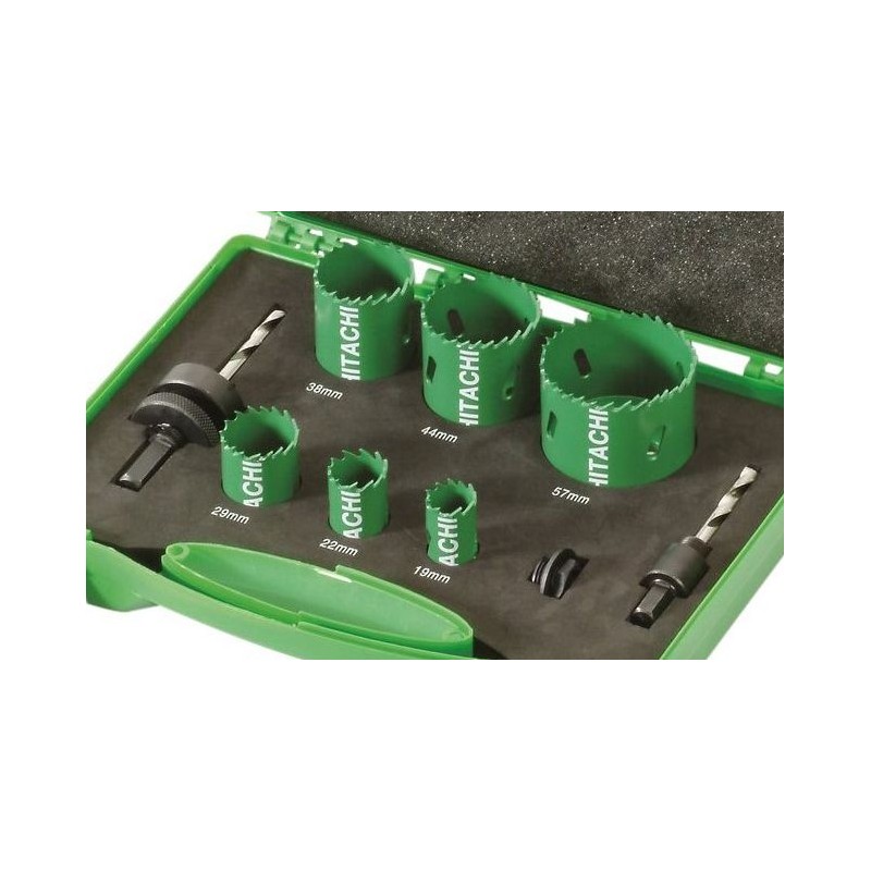 4101071 HIKOKI Set 6 carote HSS Bimetal 19-57 mm 2 niplu adaptor