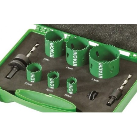 4101071 HIKOKI Set 6 carote HSS Bimetal 19-57 mm 2 niplu adaptor