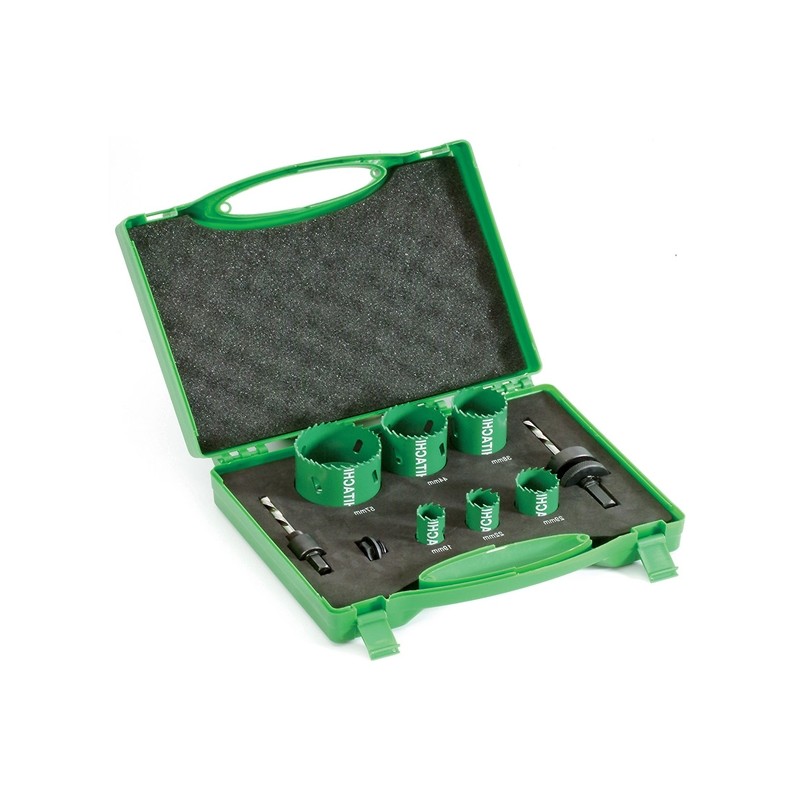 4101072 HIKOKI Set 6 carote HSS Bimetal 22-64mm 2 adaptoare de prindere