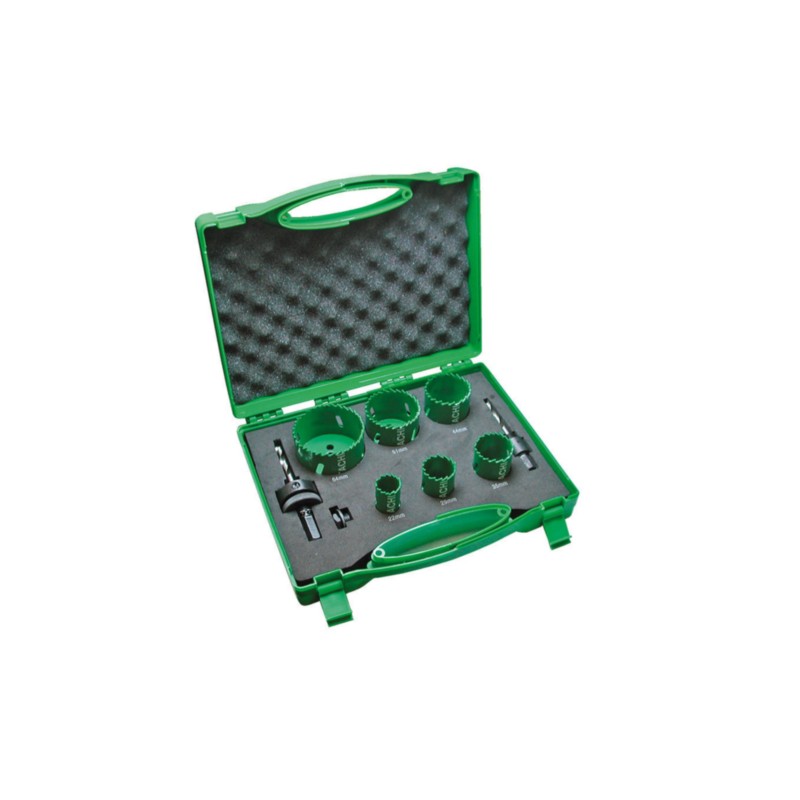 4101072 HIKOKI Set 6 carote HSS Bimetal 22-64mm 2 adaptoare de prindere