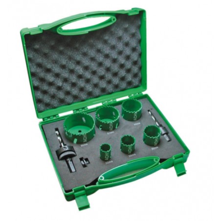 4101072 HIKOKI Set 6 carote HSS Bimetal 22-64mm 2 adaptoare de prindere