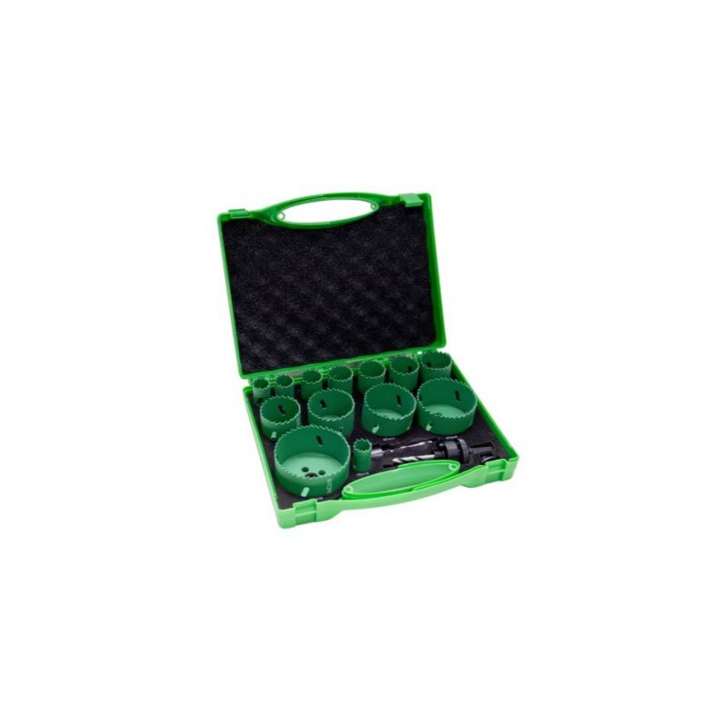 4101076 HIKOKI Set 13 carote HSS Bimetal 19-82 mm 2 adaptoare de prindere