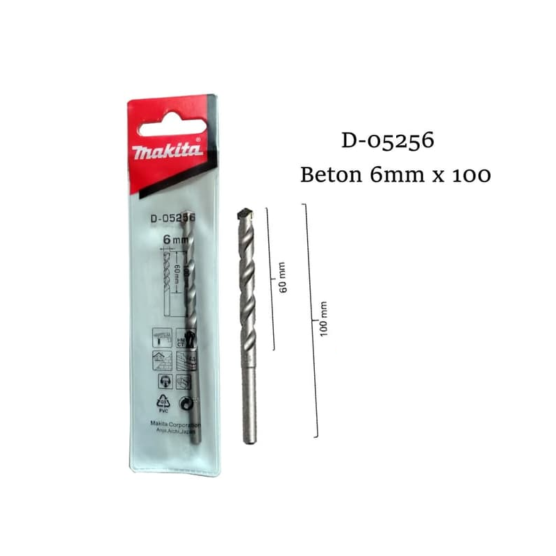 D-05256 Makita Burghiu zidarie 6 mm prindere cilindrica lungimea 100mm