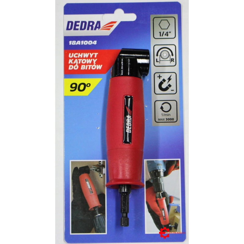 18A1004 DEDRA Adaptor unghiular 90° pentru insurubare cu prindere 1/4"