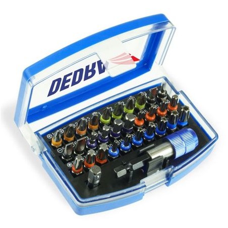 DEDRA Set 32 capete de insurubare PH, PZ, SL, H, T, TT cu adaptor magnetic 1/4