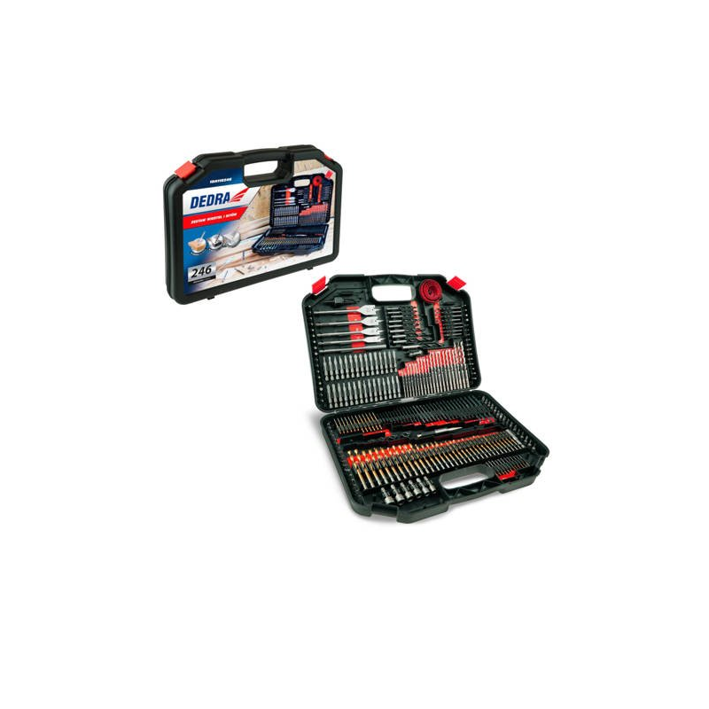 18A11S246 DEDRA Set 246 accesorii burghie si biti de insurubare